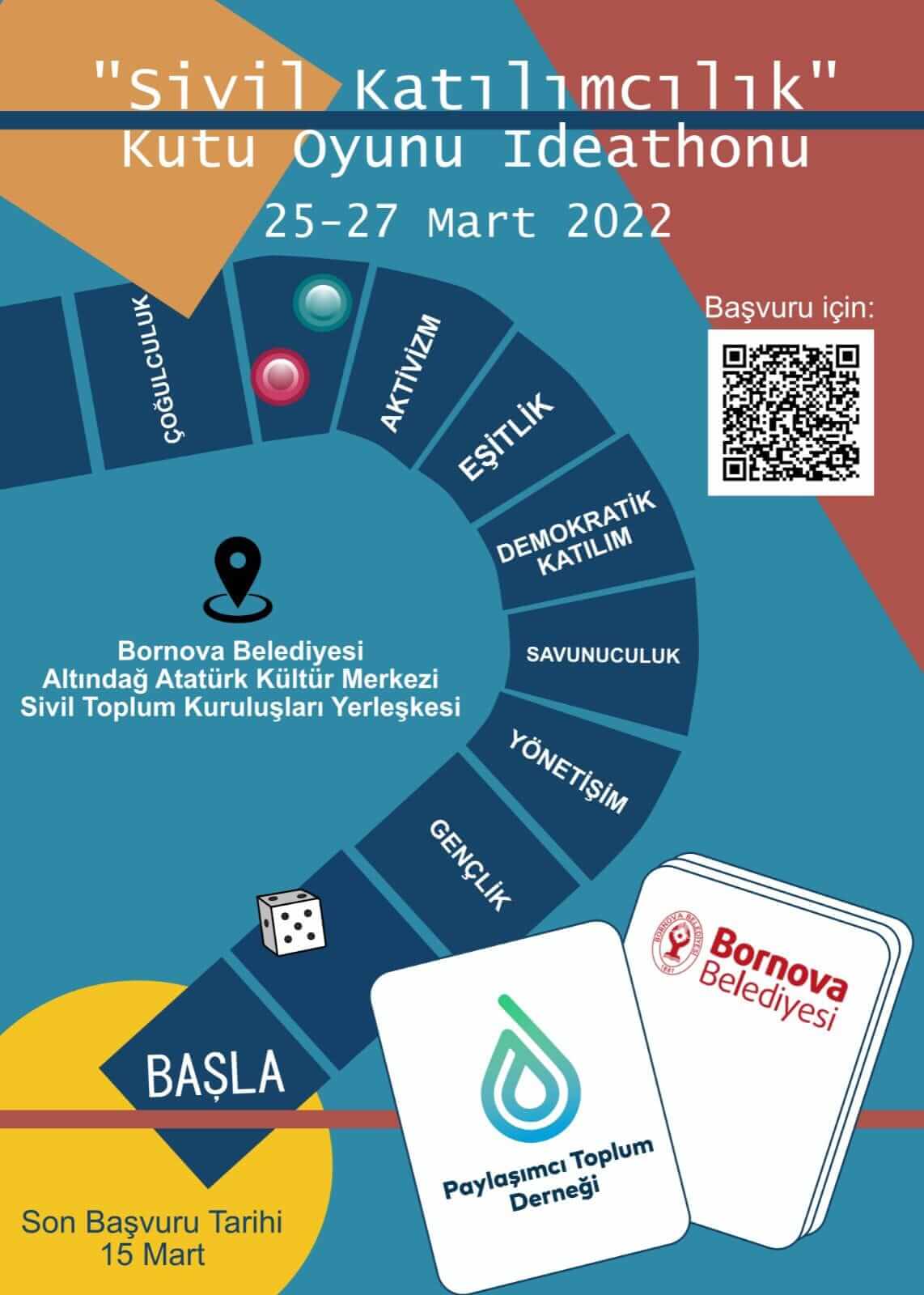 Bornova Belediyesi, sivil toplum kuruluşları için Geleceğe Oynuyoruz Kutu Oyunu Tasarımı Yarışması (Ideathon) düzenliyor.